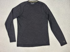 Smartwool Shirt Mens Large Gray Long Sleeve Wool Blend Base Layer Hiking picture