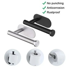 Wall Mounted Toilet Paper Holder No Drill Adhesive Bathroom Tissue Roll Rack picture