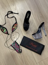 Brand new Pleaser Platform Heels Size 8 + Leopard Print Bikini Set picture