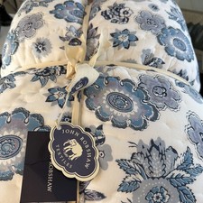 John Robshaw King Quilt + 2 King Shams Riaz New Blue Floral picture