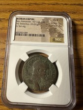ROMAN EMPIRE SEV ALEXANDER, AD 222-235 AE SESTERTIUS (20.02g) RV SOL STG CH F  picture