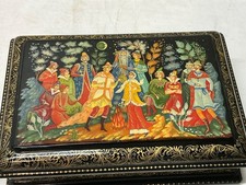 Palekh Russian Lacquer Box Twelve Months signed S Poliakova 1999 COA Folk Art picture