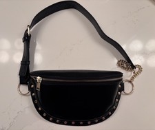 NWOT Lulus Jeanni Black & Gold Studded Crossbody/Sling Bag picture