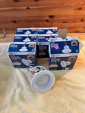 6 Commercial Electric LED Color Changing Recess Trim Ceiling Light Fixtures picture