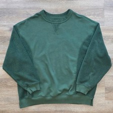 Aerie Offline Forest Green Waffle Knit Oversized Sweatshirt XS Loungewear picture