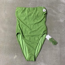 Seafolly DD Bandeau One Piece Swimsuit Womens 8 US Green Oasis Sage Suit picture