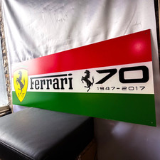 Ferrari 70th Anniversary – Garage Heavy Metal Sign – 118 × 40 cm (46.5” × 15.7”) picture