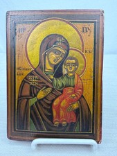 Antique Russian Orthodox Icon Mother of God Theotokos Christ Child Hand Painted picture