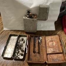 Antique Doctor’s Syringe & Vial Travel Medical Kits picture