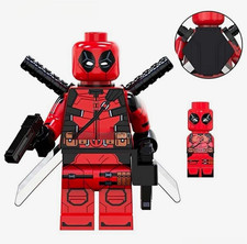 Custom Lego Deadpool Minifigure w/ Weapons Brand New picture
