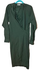 LEMAIRE  Twisted Blouse  Dress Hunter Green Cotton Sz 34 picture