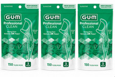 GUM Professional Clean Floss Picks 150 Count 3 Pack 450 Total SEALED NEW picture