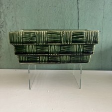 Vtg Rectangular Dark Green McCoy Planter MCM Forest Green Cube Design picture