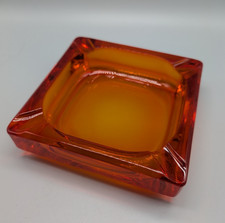 Vintage MCM Viking Orange Persimmon Square  Ashtray/Trinket Tray  6