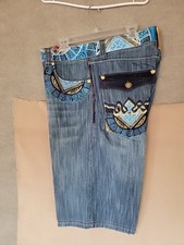 Vintage CROWN HOLDER Mens Button Fly DENIM SHORTS, S- 40 EXCELLENT CONDITION  picture