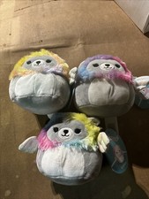 Squishmallows Leonori Rainbow Lion 5 Inch Plush Lot 3 Pack Wings Kellytoy NWT picture