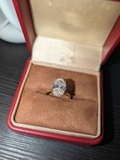 4 carat oval diamond ring 14ct gold picture