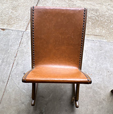 Vintage Mid Century Foot Stool- real leather. picture