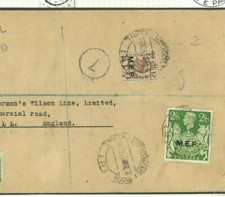 BOIC Libya Cover GB KGVI ARMS HIGH VALUE *MEF* Overprints 1945 Hull Ap1945.9 picture
