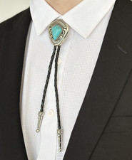Totem Turquoise Mens Bolo Tie Bridegroom Wedding Necklace Western Cowboy Necktie picture