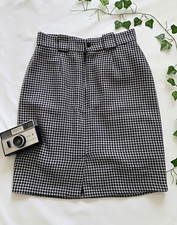 Retro 90s Classic Wool Blend Mini Pencil Skirt - Vintage Wool Winter Fall Style picture