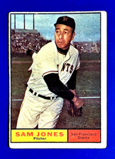 1961 Topps #555 Sam Jones HIGH NUMBER SHORT PRINT Ginats Star SP *GWCARDS* picture
