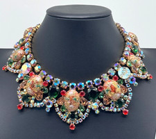 Vintage Juliana Necklace D&E Verified Easter Egg AB Rhinestone Gold Tone picture