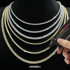 2-5mm VVS MOISSANITE Tennis Chain Necklace - 925 Sterling Silver Birthday Gift picture