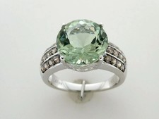 4.25ct Round Green Quartz Le Vian Cocktail Ring for Her Diamond 14K White Gold picture