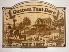 Custom Farm Animal Sign Personalized Homestead Wood Plaque Rustic Decor picture
