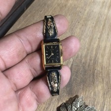 Vintage Landstrom’s Black Hills Gold Pulsar Watch W171 Leaves Orig Box picture