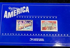 1.5Ozt. SILVER USPS Greetings From America .999 Silver Ingots UT. & OK. NR picture