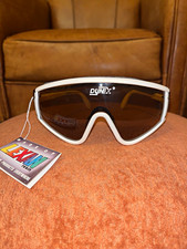 NOS Vintage Dynex White Shield Sunglasses With Tag Lexan Resin Goggles Rare 1980 picture