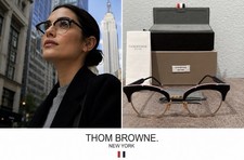 NWOT THOM BROWNE TB-507-A-BLK-GLD-51 NEW YORK EYEGLASSES JAPAN CATEYE 51-21-145 picture