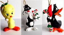Vintage 1979 Looney Tunes Tweety Sylvester Daffy Duck christmas ornaments japan picture