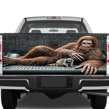 Bigfoot And Raccoon Friends Truck Tailgate Wrap, Bigfoot tailgate decal trucks picture