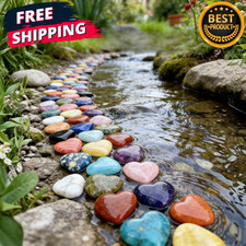 Natural Heart Shaped Palm Stones Polished Crystal Pocket Stone Garden Craft Deco picture