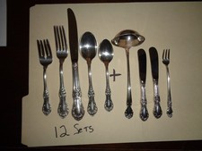 Wild Rose by International Sterling(.925) Twelve 5-PC Settings +4 misc(64 pcs) picture