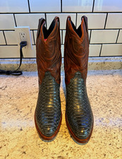 Tecovas The Brady Blue Python Limited Edition Cowboy Boots Men’s US 10D picture