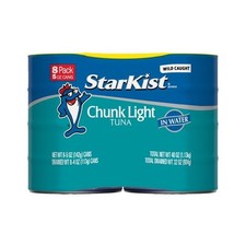 Share StarKist Chunk Light Tuna in Water, Wild Caught, 20g Protein, 5 oz, 8 Cans picture