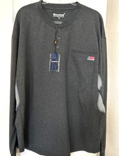 Bocomal Men's 2XL Flame Resistant CAT 2 Gray Henley Shirt NWT picture