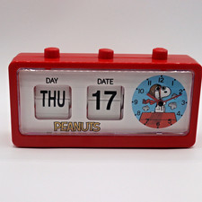 Peanuts Flying Ace Snoopy Flip Clock Pilot Red Retro Analog 8x3.5x2 picture
