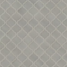 Dove Gray Arabesque 11 In. X 15 In. Crackled Glossy Ceramic Mosaic Kitchen & Bat picture