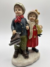Vintage Tii Collections Christmas Victorian Children Resin Figurines Skating picture