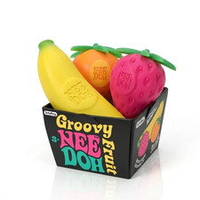 Schylling Groovy Nee_Doh Fruit Stress Ball Set – Squeezable Fidget Toy Pack 3 picture
