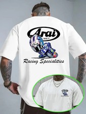 Arai Men's Motorcycle Racing T-Shirt – Cartoon Racing Driver Graphic NEW ITEM picture