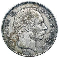1878 Danish West Indies 10 Cent Silver Dime Choice AU. KM#70 Low Mintage Rare picture