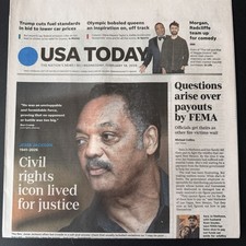 USA Today News Paper JESSE JACKSON February 18 2026 Civil Rights Icon 1941-2026 picture