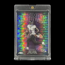 LAMAR JACKSON AURORA REFRACTOR VIOLET HOLO CARD 2025 Topps Chrome - Ravens picture