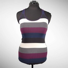 Women’s Lululemon Cool Racerback Multicolor Striped Running Tank Size 6 picture
